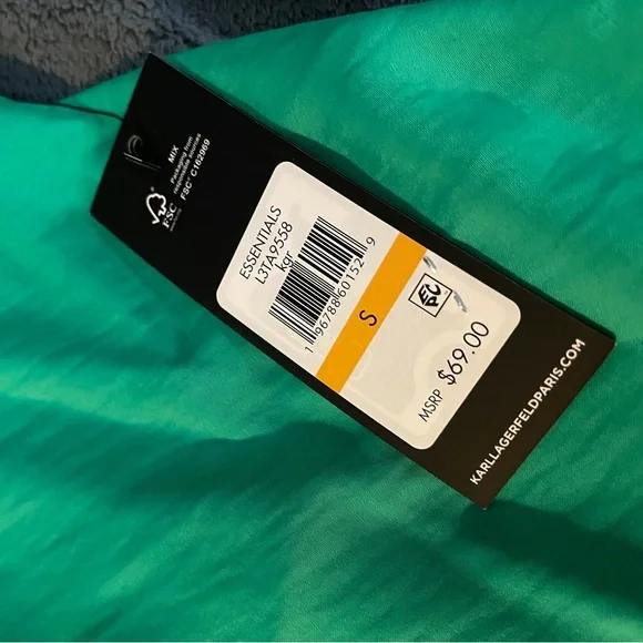 KARL LAGERFELD PARIS Green Solid Cowl Neck Sleeveless - Picture 3 of 5